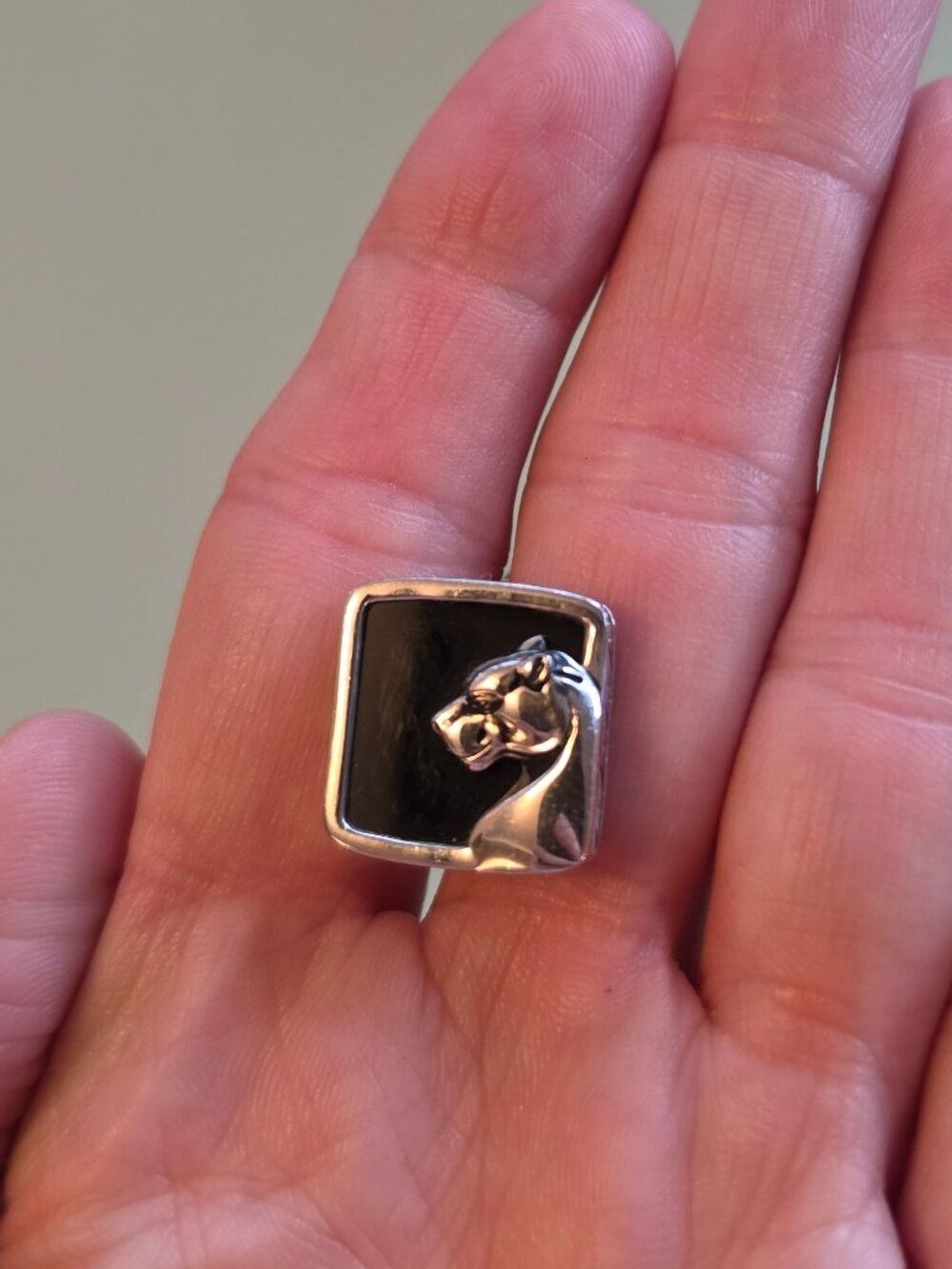 EFFY black and silver panther cufflinks